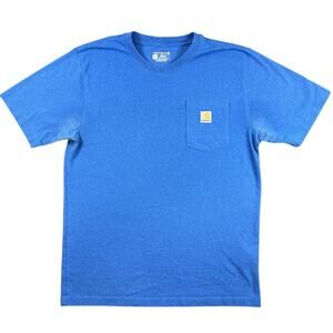 Carhartt Men’s Blue Pocket T-Shirt Loose Fit Logo Tee Size Medium Workwear